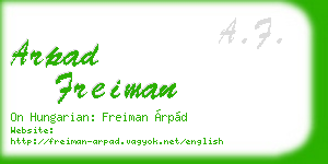 arpad freiman business card